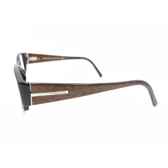Prada VPR 03H 7BP-1O1 Brown Rectangle Eyeglasses Frames 53-16 135 Italy Designer - Picture 7 of 12